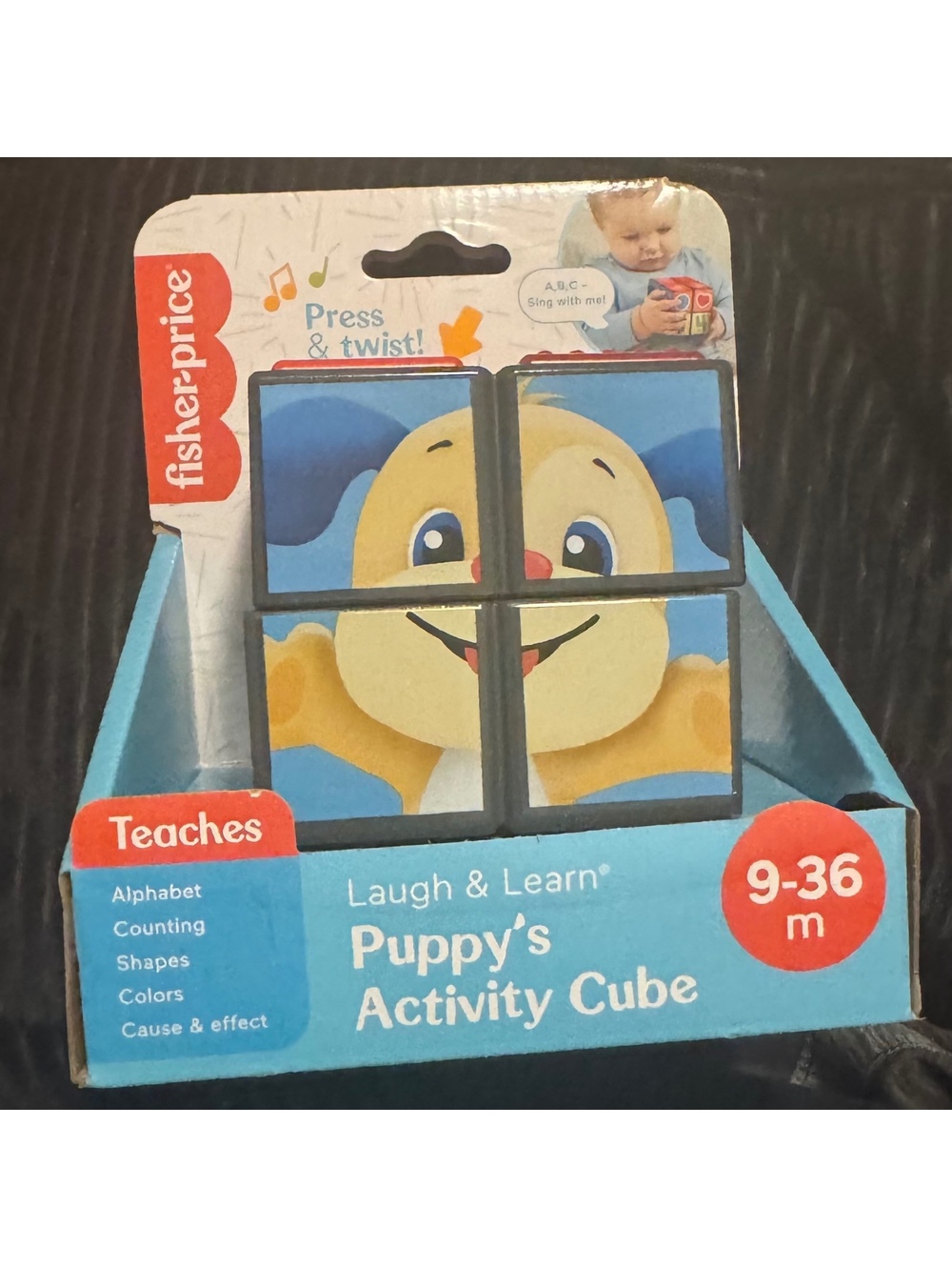 Fisher-Price Laugh & Learn Puppy's Activity Cube Educational Toy for Babies 9-36